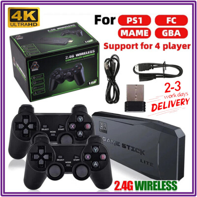 Retro Spiele Konsole Wireless 4K HDMI Video 20000+TV Stick 64GB MIT 2 Gamepad