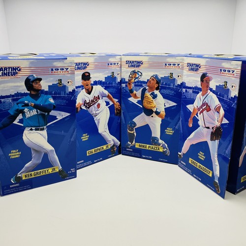 1997 Starting Lineup 12” Figure Baseball Set Ripken Griffey Maddux Piazza Pose
