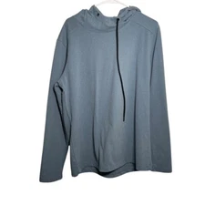 01. Algo Sweatshirt Men's Large Blue Pullover Hoodie Athletic Drawstring