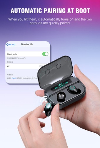 2019 Bluetooth 5.0 Headset Wireless Earphones Mini Earbuds Stereo Headphones - Picture 7 of 13
