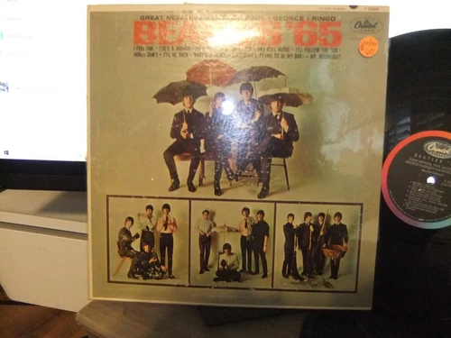 THE BEATLES '65 ON ORIGINAL RAINBOW CAPITOL T 2228 MONO LP VG+