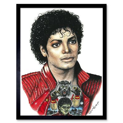 Wayne Maguire tätowierter Thriller Michael Jackson Inked Ikon 12x16 gerahmter Druck