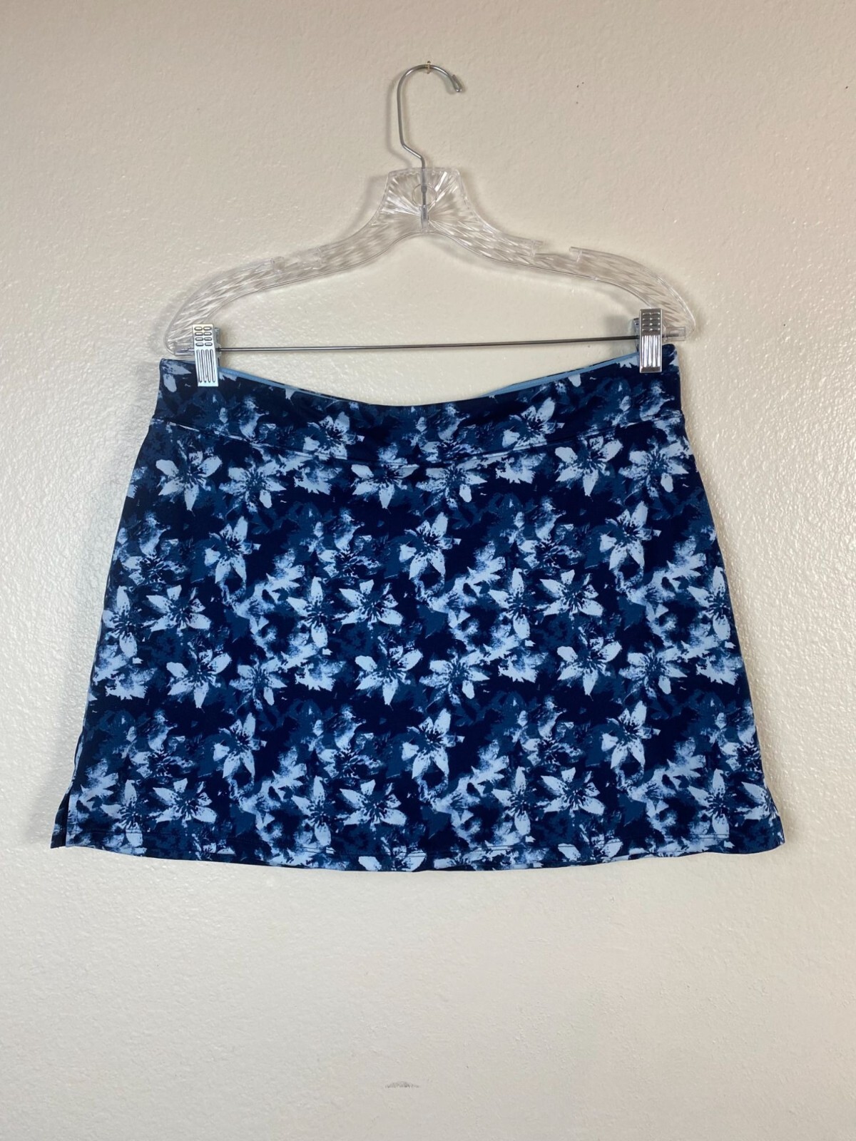 Tranquility Womens Blue Floral Skort Size Large Tennis Golf Activewear Boho