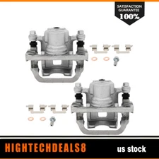 For Nissan Rogue Select single piston Rear Brake Calipers w/ Bracket Pair 2