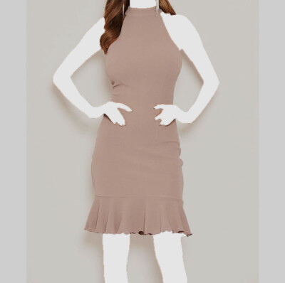 connected apparel cocktail dress Faux Wrap Bell Sleeve Jersey in Coffee at Nordstrom, Size 4 elastane flutter sleeves Size:US9 / UK8 / EU42 Vtg 50s Fancy Black