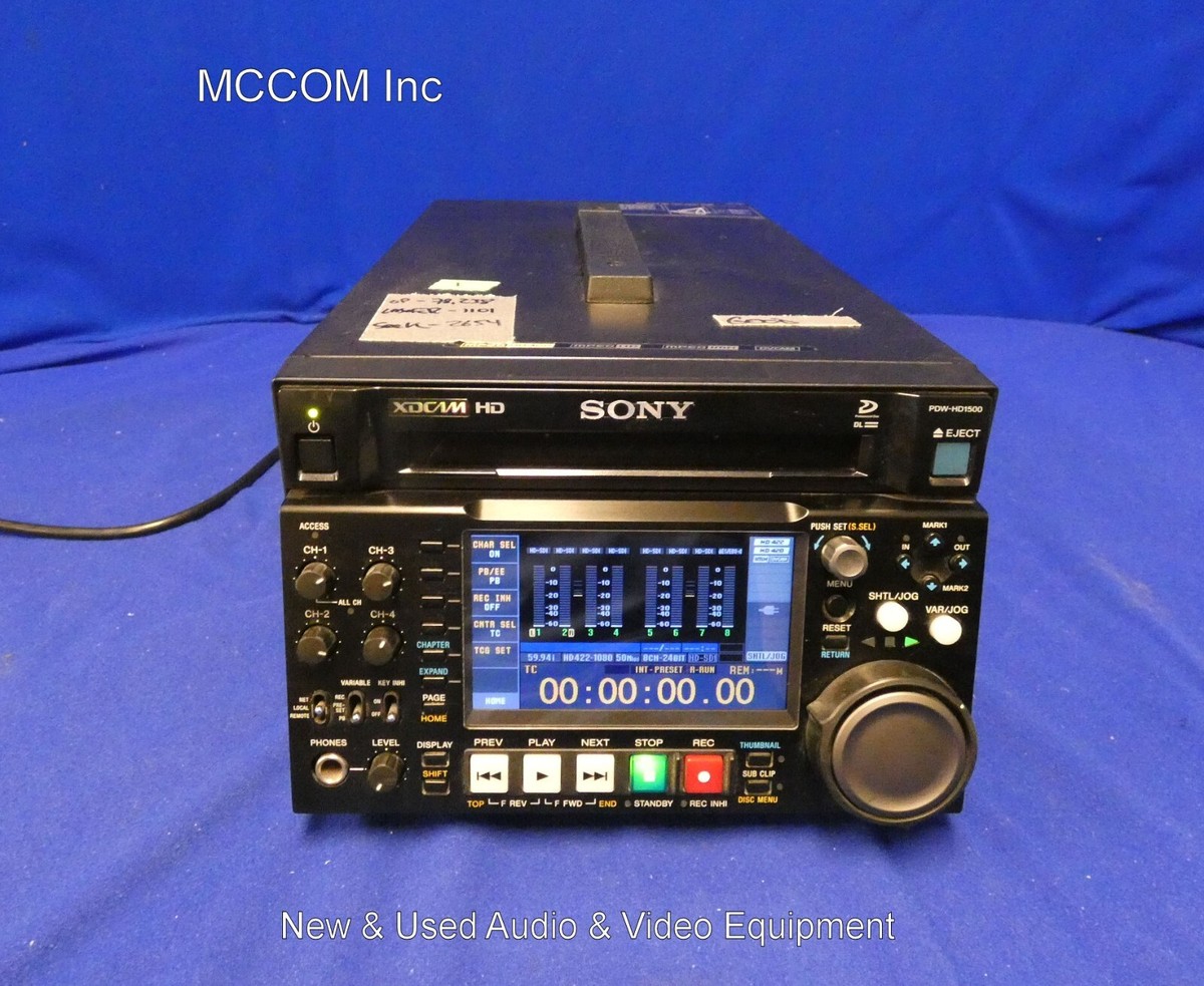 Sony PDW-HD1500 XDCAM HD Half Rack Recorder w/ 1101 Laser Hrs | eBay