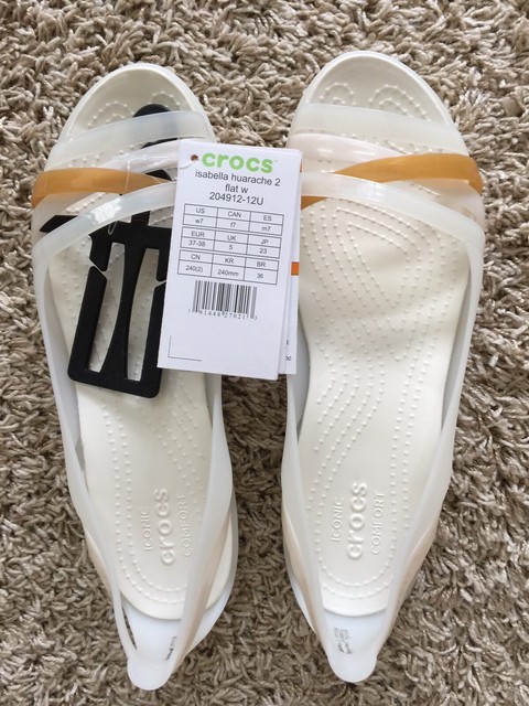 Crocs Women's Isabella Huarache 2 Flat Lightweight Strappy Flats Size 7 NEW for sale online