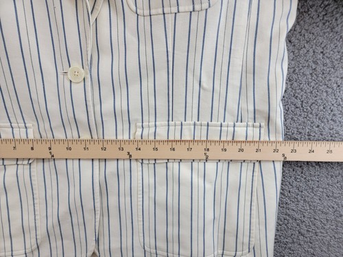 Lauren Ralph Lauren Striped Linen Blend Twill Blazer Women's 18 Cream/Blue L/S - Picture 7 of 20