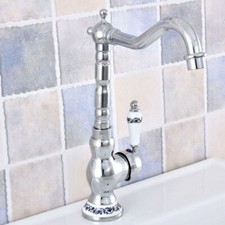 Silver Chrome Brass Swivel Kitchen Sink Faucet Basin Vanity Mixer Tap 2sf670