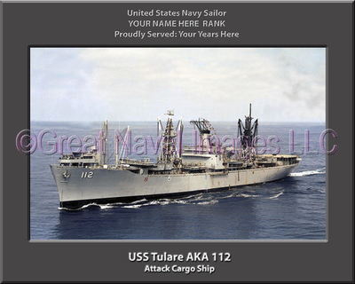 USS Tulare AKA 112 Personalized Canvas Ship Photo Print Navy Veteran Gift