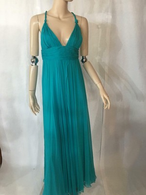 teal chiffon maxi dress