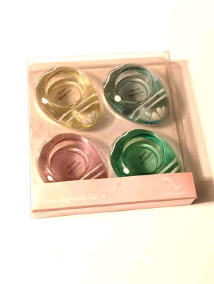 Easter Eggs 4 Glass Multi-color T Light Candle Holder Dennis East International