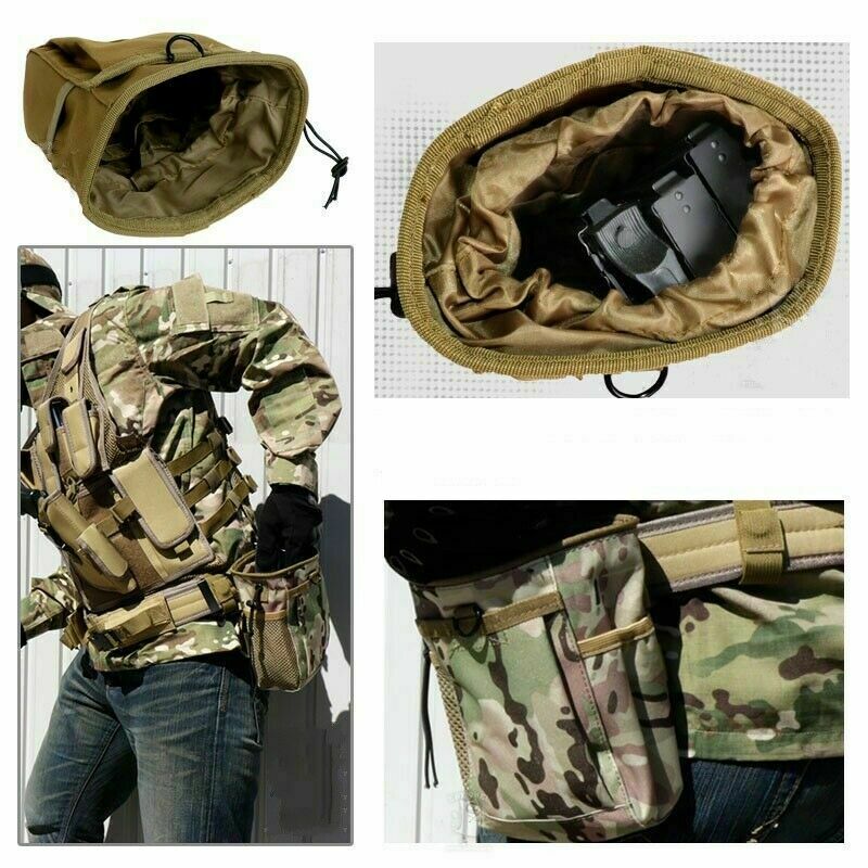 Tactical Moll Magazine Utility Dump Drop Pouch Military Belt Ammo Bag Paintball-image