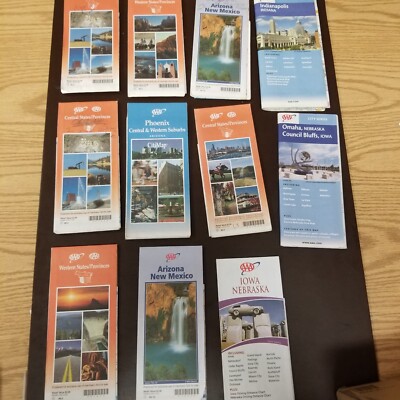 VINTAGE LOT 11 Central Western State Highway Road Maps AAA Elder Hostel NE AZ NM
