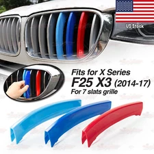 Performance 7 SLATS Kidney Grille 3 Color Cover Clips for BMW X3 F25 2014-2017