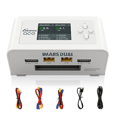 GensAce Imars Dual Channel Balance Charger - White GensAce Imars Dual Channel Balance Charger - White