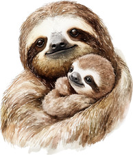 Wall decal sticker sloth wall sticker 18 x 18 cm large