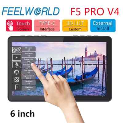 FEELWORLD F5 PRO V4 6'' 3D LUT 4K HDMI DSLR Camera Field Monitor Touch