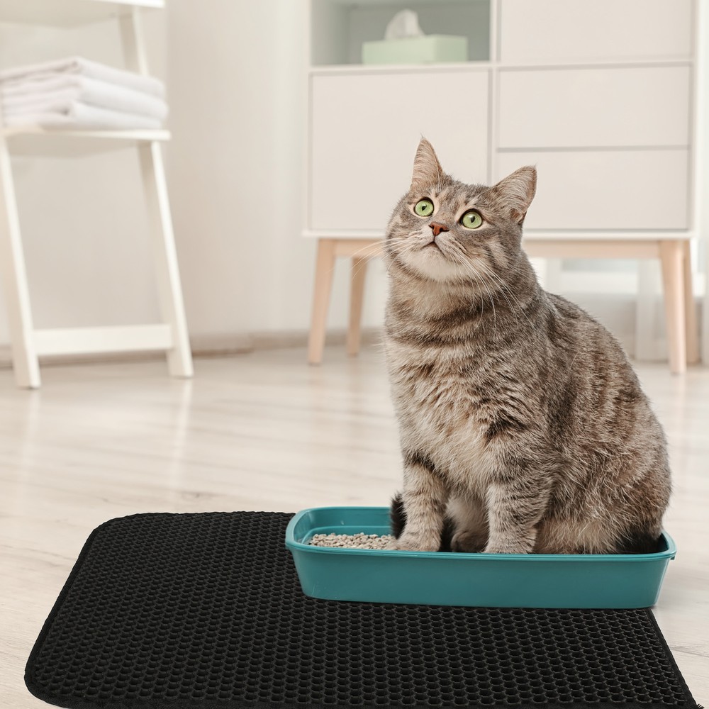 24x15'' Kitty Cat Litter Mat Trapping Honeycomb Double Layer Design Waterproof
