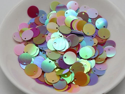 2000 Mixed Color Flat Round loose sequins Paillette Top Hole 10mm sewing Wedding - Picture 8 of 8