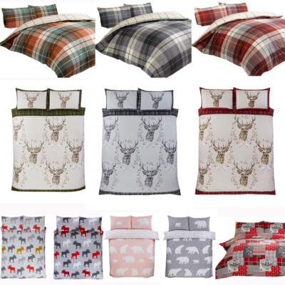 100 % gebürstete Baumwolle Flanelett Wendebettdecke Quilt Bezug Bettwäsche