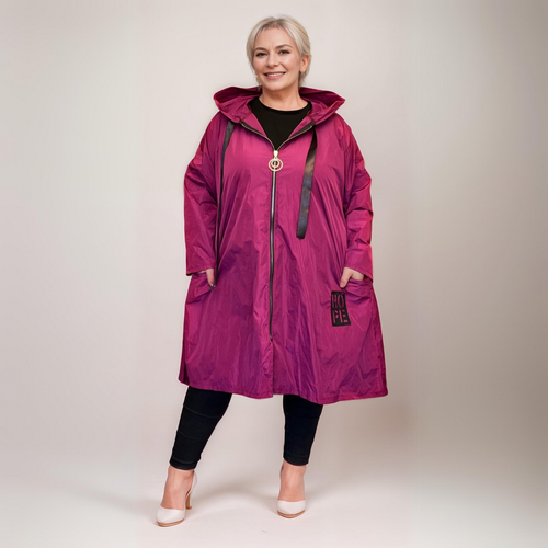 ROCKTHOSECURVES GIACCA DONNA MAC A-LINE LUNGHEZZA LUNGA TAGLIE FORTI CON CAPPUCCIO - Foto 20 di 40