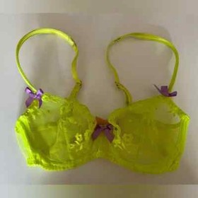 Agent Provocateur Brittnie Yellow/Lilac Bra 32DD, Brief/ Suspender AP2  BNWT