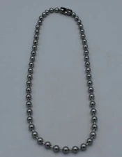 16  INCH  4.5mm STAINLESS STEEL SILVER BALL CHAIN  WITH A MILITARY CLASP