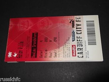 2013/14 CARDIFF V ASTON VILLA BROADCASTERS TICKET DATED 11.02.2014
