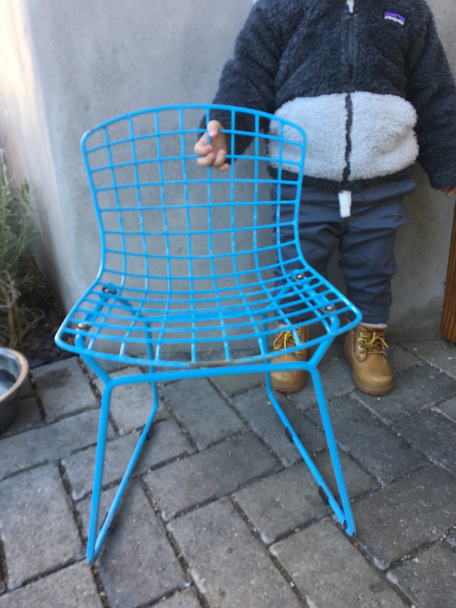 vintage Kids Size Knoll Bertoia Small Wire Chair Color: Blue | eBay