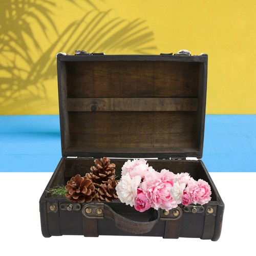 Antique Suitcase Wooden Case Photography Props Craft Decoration Box Ornaments