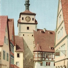 White Tower Jewish Dance House Medieval Rothenburg ob der Tauber German Postcard