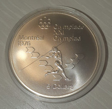 Elisabetta II Canada Moneta Argento 5 Dollars 1975 Olimpiadi Montréal 1976