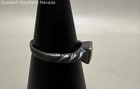 Sterling Silver Twisted Band Ring with Yellow Stone - Size 7 — photo 4