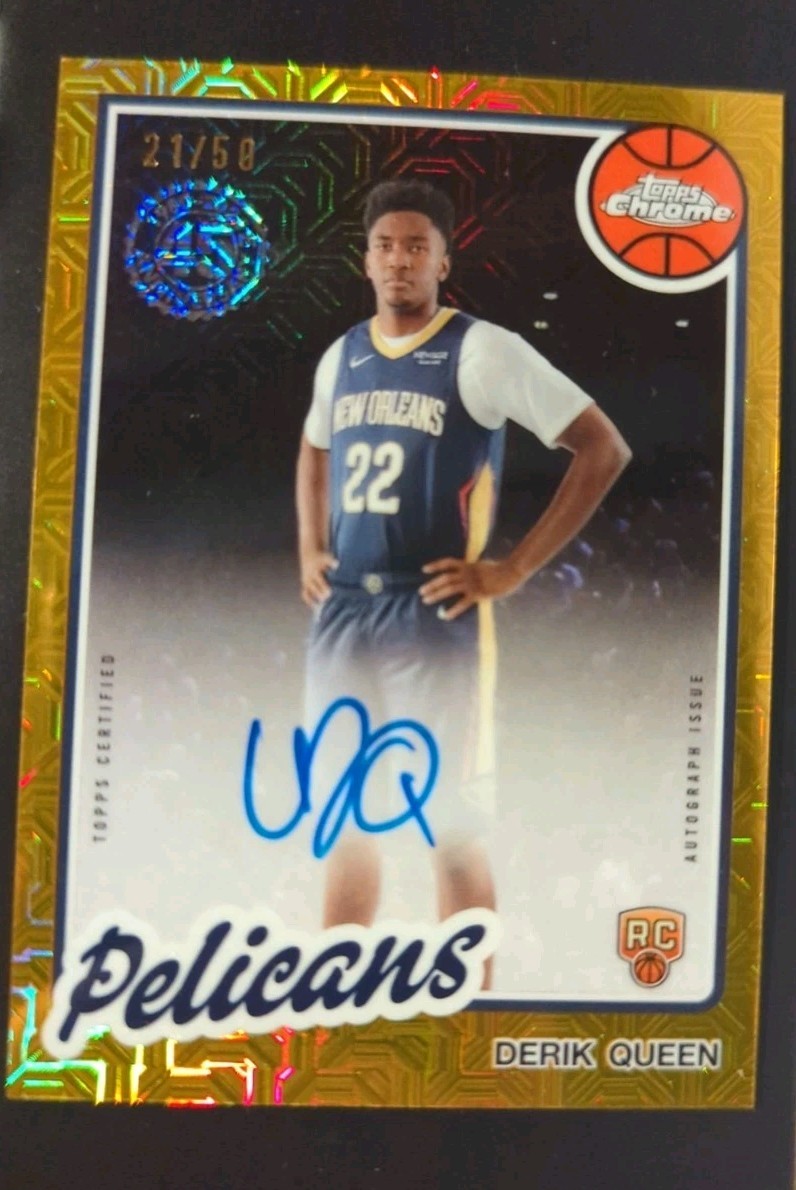 2025-26 Topps Chrome 1980 45th Gold Mojo Derik Queen RC Rookie Auto /50
