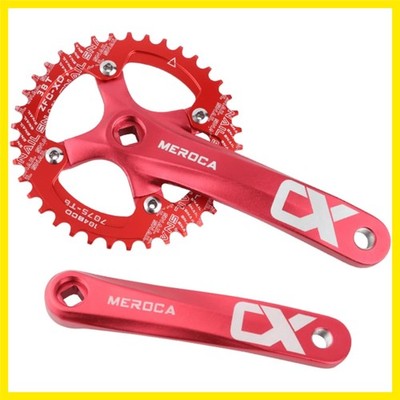 Square Taper Crankset MTB, Mountain Bike Single Speed Crankset, Bicycle Crank...