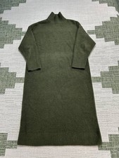 Zara Sweater Dress Womens Small Green Knit Midi *