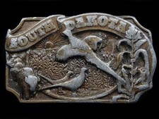 RJ01131 VINTAGE 1982  SOUTH DAKOTA  STATE COMMEMORATIVE BELT BUCKLE