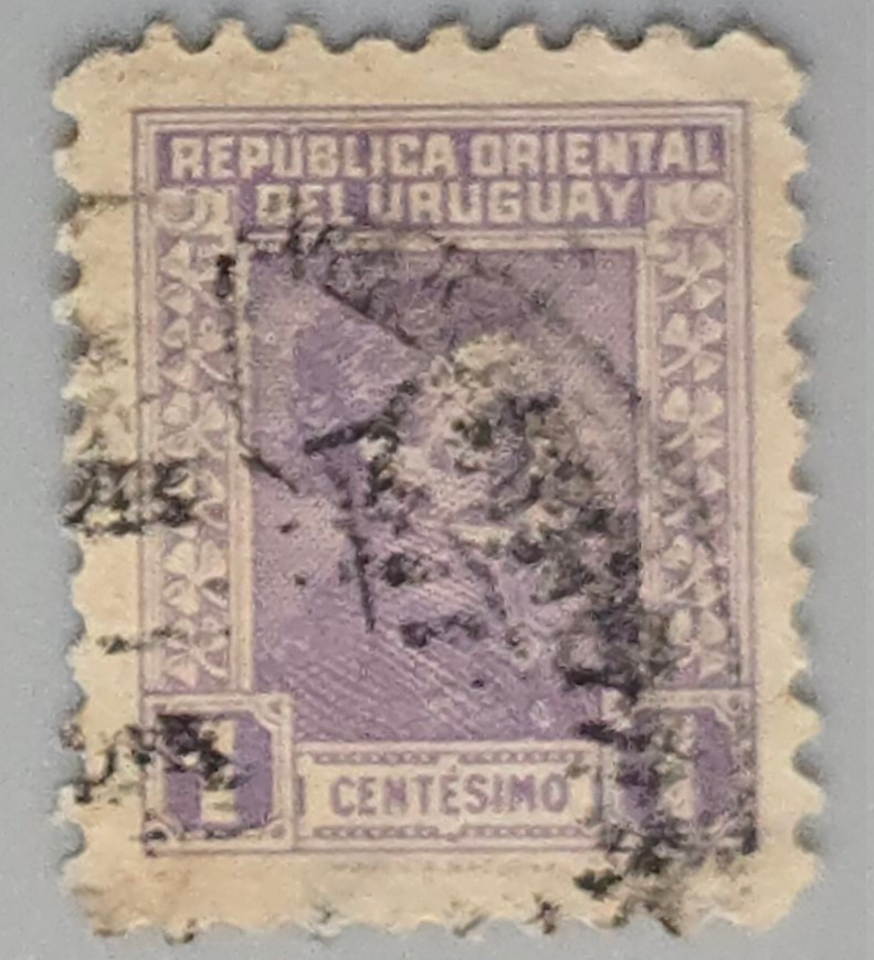 Uruguay 1928 1c Purple Portrait Stamp Republica Used