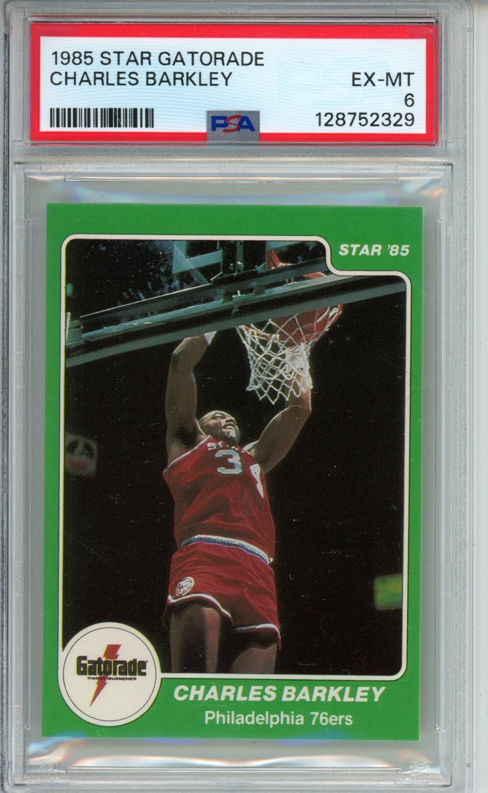 1984-85 Star Gatorade Charles Barkley PSA 6 Rookie Philadelphia 76ers