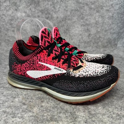 Brooks Bedlam Running Sneakers Shoes Womens Size 8.5 Black Pink Knit Athletic