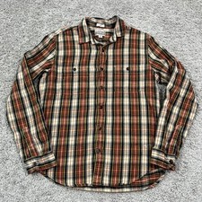 J. Crew Mens Plaid Mid Weight Flannel Double Brushed Button Up Shirt Mens Medium