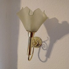 Partylite Wandkerzenhalter Teelichtlampe Paragon Messing Glas Lampenschirm