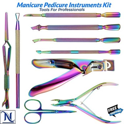 Professional Manicure Pedicure Kit Stainless Steel Nail Care Tools Cuticle Set