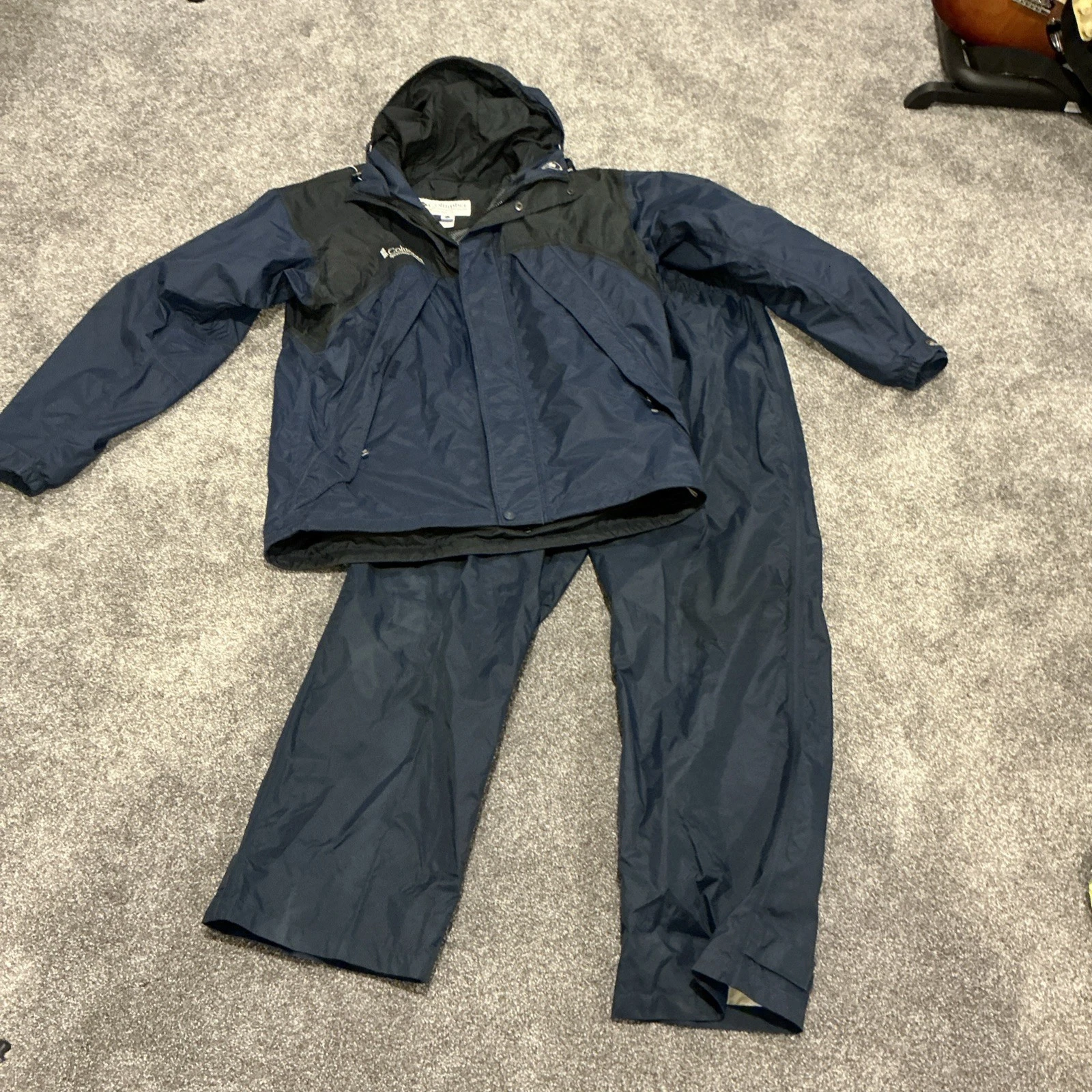 Columbia Mens L Rain Jacket & XL Pants Waterproof Pants Vintage Omni Tech Core
