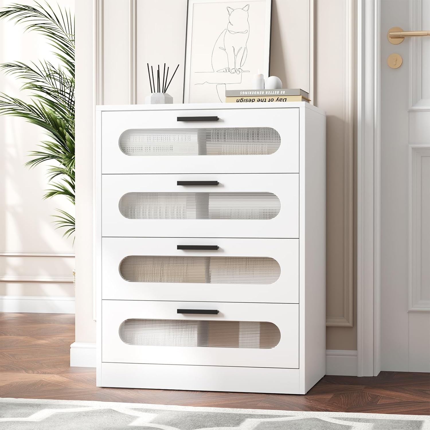 Modern 4-Drawer Dresser for Bedroom with Deep Storage Space-image