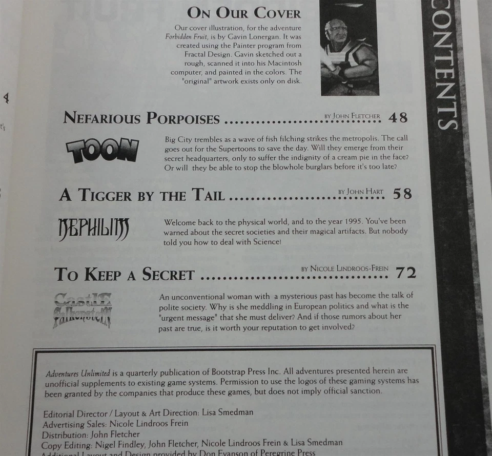 Adventures Unlimited 角色扮演杂志 #2 星球大战/地球黎明/月亮及更多冒险! — 第 2/3 张图片