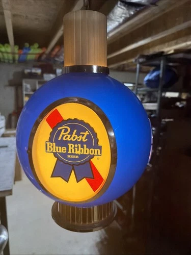 VINTAGE 1960’S PABST BEER HANGING LIGHT UP LAMP SIGN 16” X 11”