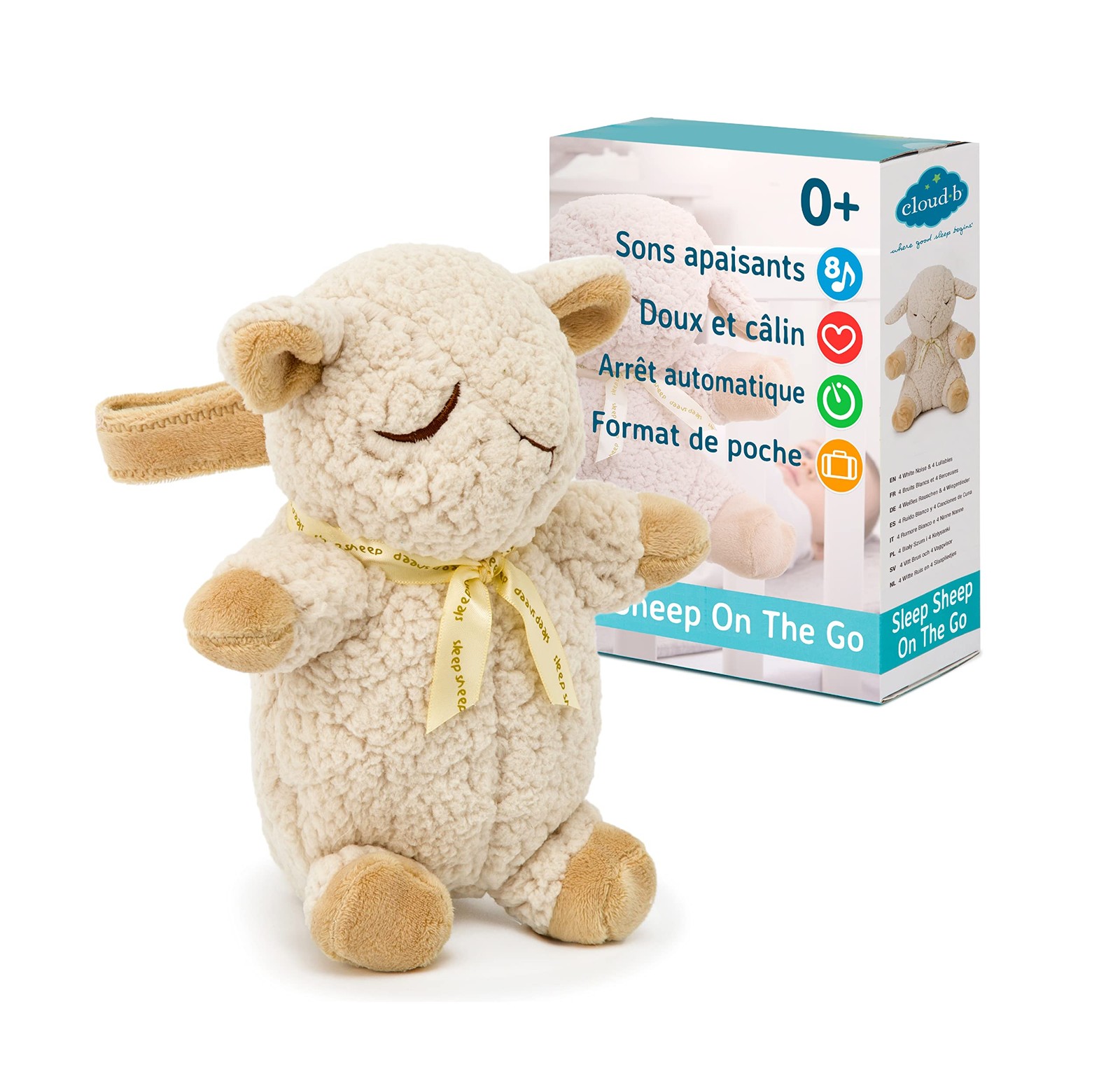 Peluche musicale bruit blanc bébé en velours premium et machine sonore