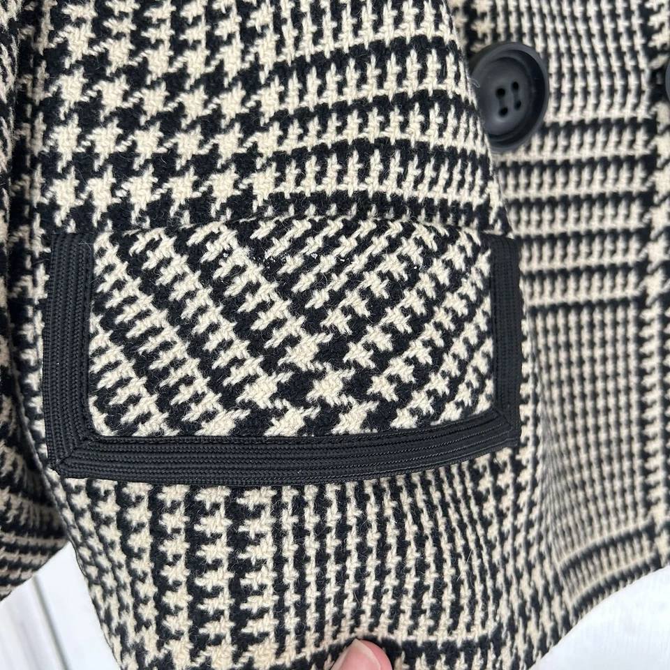 Chaqueta Pata de Gallo Vintage Años 60 Lana Mujer M/L Recortada Clásica Preppy Icónica EE. UU. Foto 2 de 4